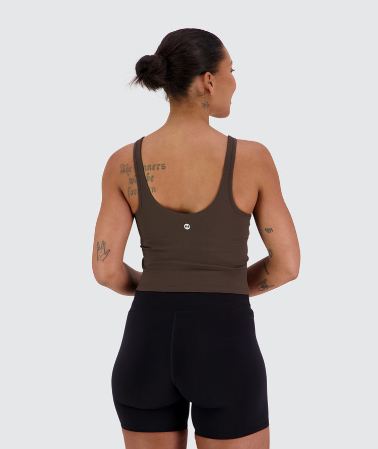 Women's ribbed bra top #color_coffee-bean